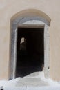 Old fort entrance, ancestral architecture. Santorini. Greece. Royalty Free Stock Photo