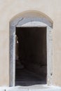 Old fort entrance, ancestral architecture. Santorini. Greece. Royalty Free Stock Photo