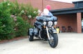 Old Fort Harley Davidson Retail Store Trike on display Royalty Free Stock Photo