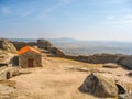 Old fort at Miradouro de Monsanto, village in Portugal. View on surrounding landscape Royalty Free Stock Photo