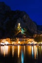 Old fort in Omis, Croatia at night