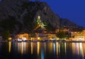 Old fort in Omis, Croatia at night