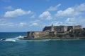 The old fort on the Puerto Rico Shoreline. Royalty Free Stock Photo