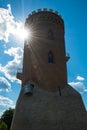 Old Fortification Tower Complemented by Beautiful Sun Backlight Royalty Free Stock Photo