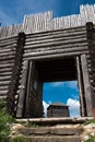 Old fortified settlement, wooden old Gate