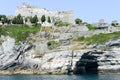 Old fortless on a rocky coastal outcrop at Portovenere