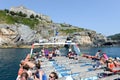 Old fortless on a rocky coastal outcrop at Portovenere, Italy