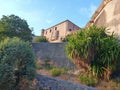 Old fortress aboce finalborgo village in italy