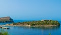 An old fortress Ali Pasha Tepelena Fortress Porto Palermo near Himare city located on a peninsula in the bay of the Ionian Sea.