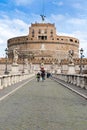 Angel`s Castle and bridge Pons Aelius, Rome, Italy Royalty Free Stock Photo