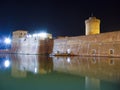 Old Fortress by night in Leghorn, Italy