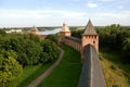 Old fortress in Velikiy Novgorod Royalty Free Stock Photo