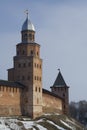 OLD FORTRESS IN VELIKIY NOVGOROD Royalty Free Stock Photo