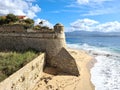 Old fortress wall in the Corsican city of Bastia on sunny autumn day 2021 Royalty Free Stock Photo