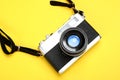 Old foto camera and flash Royalty Free Stock Photo