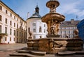 Old fountain in the area of Prague Castle Royalty Free Stock Photo