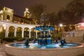 Old fountain in the former Governor Park Vahids park, night. Baku, Azerbaijan Royalty Free Stock Photo