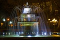 Old fountain in the former Governor Park, winter night. Baku Royalty Free Stock Photo