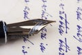 Old fountain pen old manuscript Royalty Free Stock Photo