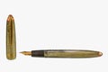 Old fountain pen on a white background with clipping path. Big copy space Royalty Free Stock Photo