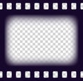 Old frame cinematic in retro style on transparent background. Vintage cinema movie strip vector illustration. Film