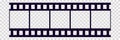 Old frame cinematic in retro style on transparent background. Vintage cinema movie strip vector illustration. Film Royalty Free Stock Photo