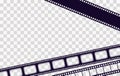 Old frame cinematic in retro style on transparent background. Vintage cinema movie strip vector illustration. Film Royalty Free Stock Photo