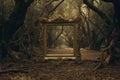 Old frame cinematic in wilderness dark forest. Generate ai Royalty Free Stock Photo