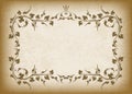 Old frame with crown on grunge style background with blank space for text. Retro vintage greeting card or invitation Royalty Free Stock Photo