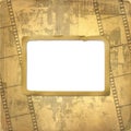 Old frame and grunge filmstrip Royalty Free Stock Photo