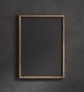 Old frame mock up close up on black wall Royalty Free Stock Photo