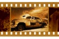 Old frame photo with retro car Royalty Free Stock Photo