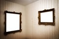 Old frames on retro wall Royalty Free Stock Photo