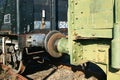 Old freight train coupling bumpers