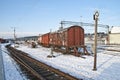 Old freight wagons.