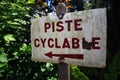 Old french ceramic board with words Royalty Free Stock Photo