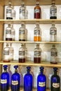 Vintage medicine bottles at Farmacia Francesa of Cuba