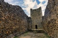 Old French stronghold courtyard ruins Royalty Free Stock Photo