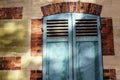 Closed shutters old french windows Royalty Free Stock Photo