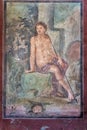 Old frescoes in Pompeii, the ancient Roman city destroyed in AD 79 by the eruption of Mount Vesuvius.