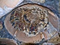 Old frescoes on the wall of the stone church Limassol, Cyprus Royalty Free Stock Photo