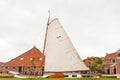 Old Frisian sailing boat in the Dutch village Hindeloopen Royalty Free Stock Photo