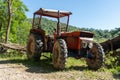 Old functional open cabin tractor Royalty Free Stock Photo