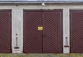 Old garage door in a building with the sign `parken verboten`