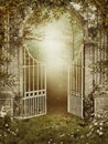 Old garden gate with ivy Royalty Free Stock Photo
