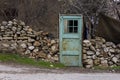 Old garden metal door with rust Royalty Free Stock Photo