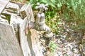 Old garden tap in a green garden in summer, macro close up with copy space Royalty Free Stock Photo