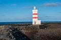 The old GarÃÂ°skagi Lighthouse at Reykjanes peninsula in Iceland