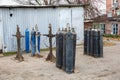 Old gas cylinders Royalty Free Stock Photo