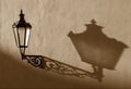 Old gas-lamp on the wall Royalty Free Stock Photo